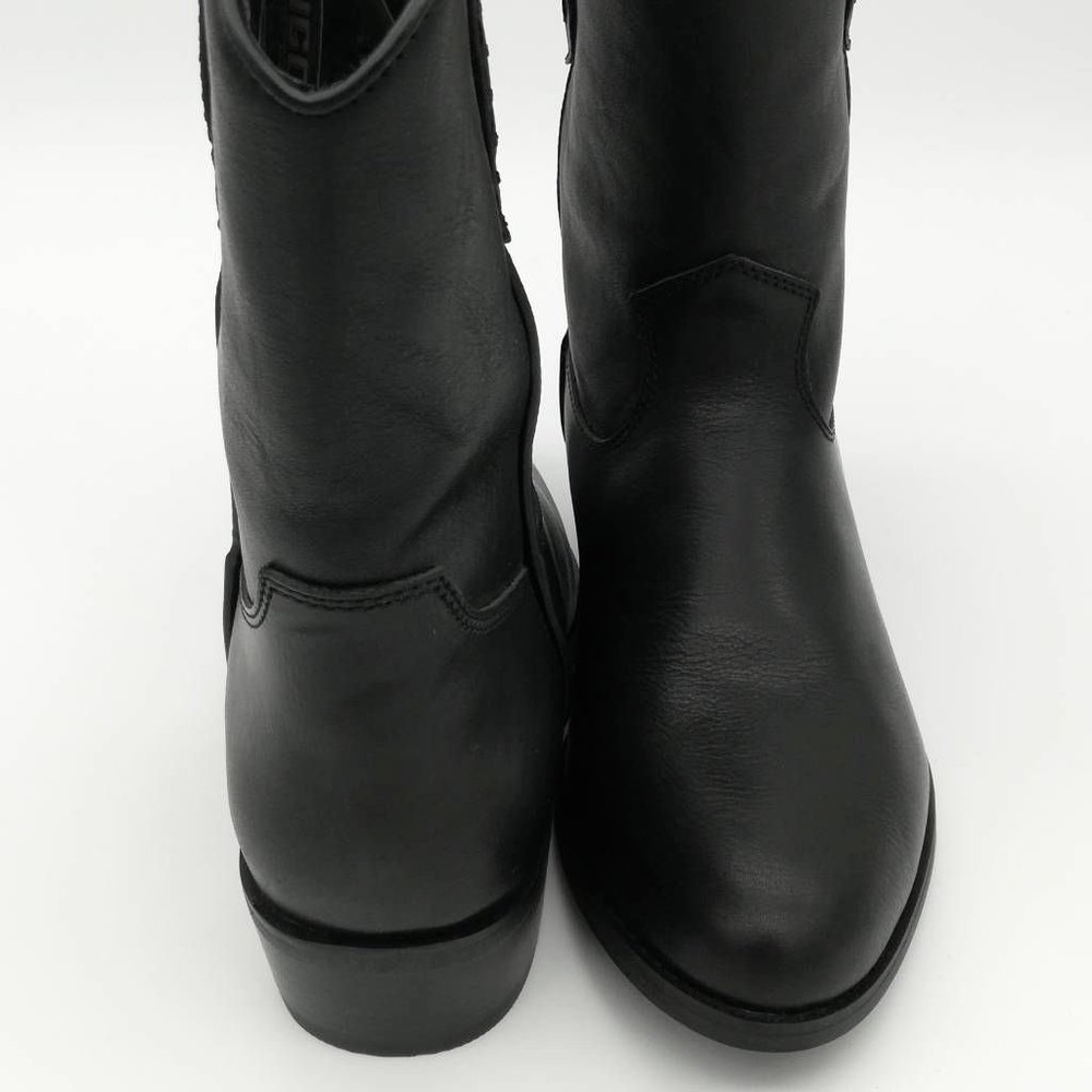 Dingo Men Lefty Western Cowboy Boots Black Leather Block Heel Pull On 8.5 - Picture 3 of 11